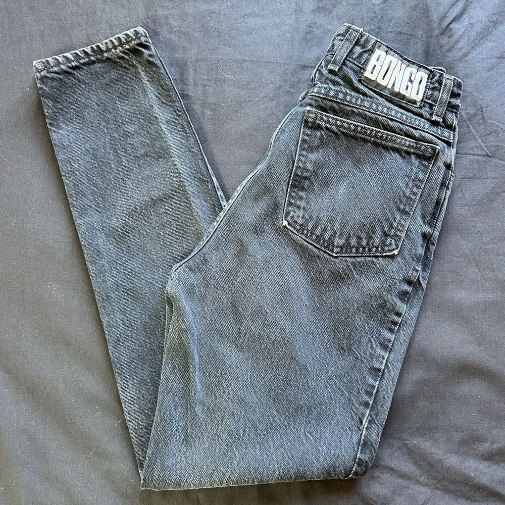 Vintage 80s/90s Bongo Charcoal High Waisted Jeans. Size 9 JR. USA. 100% Cotton.